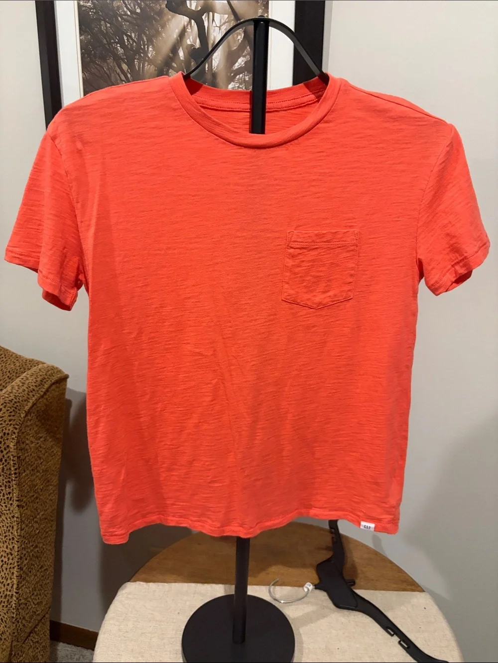 GAP White Graphic Tee with Red, Blue, Yellow Accents